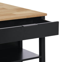 Isola da cucina 3 in 1, 120cm, nero