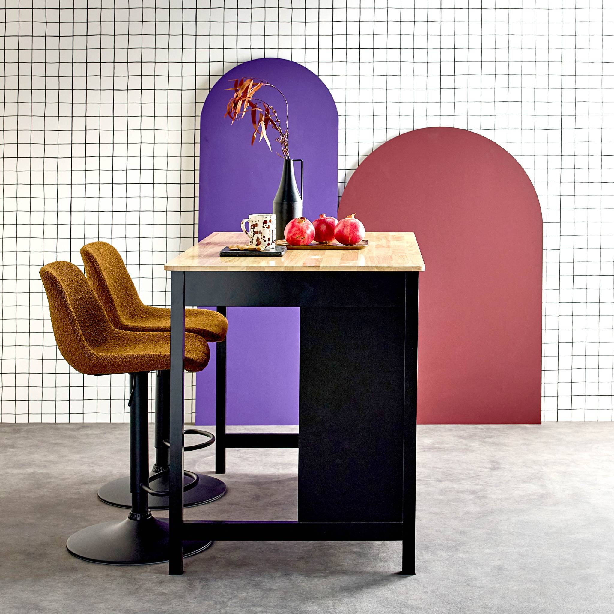 Isola da cucina 3 in 1, 120cm, nero