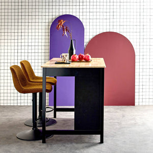 Isola da cucina 3 in 1, 120cm, nero