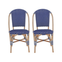 Set di 2 sedie bistrot in rattan e polyrattan, blu