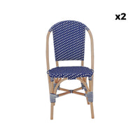 Set di 2 sedie bistrot in rattan e polyrattan, blu