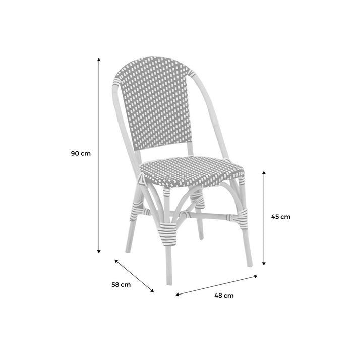 Set di 2 sedie bistrot in rattan e polyrattan, blu