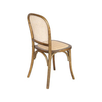 Set di 4 sedie in legno e rattan vintage , marrone