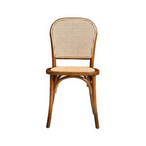 Set di 4 sedie in legno e rattan vintage , effetto noce