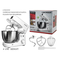 Trade Shop - Impastatrice Professionale 4lt 500w 6 Velocità Da Cucina Per Impastare Montare Miscelare -