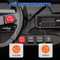 Macchina Elettrica per Bambini 3-8 Anni 24V con Guida Manuale e Telecomando, Velocità 5-7km/h, Blu