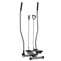 Stepper Fitness con Maniglia e Monitor LCD per Allenamento a Casa e Palestra, Argento