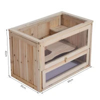 Pawhut Gabbia per Criceti e Piccoli Roditori in Legno di Abete 60x35x42cm