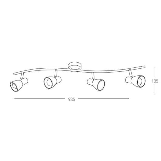 Applique con faretti led orientabili a soffitto spot attacco e14x4 220v
