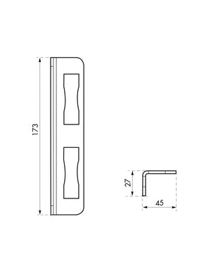 Battente reversibile da saldare per serratura, larghezza 40mm - THIRARD
