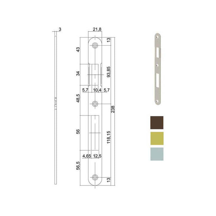 Incontro Serrature Infilare Bt 8X85 Cr 590 Agb