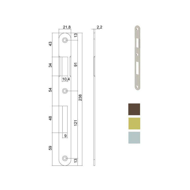 Incontro Serrature Patent Bt 8X90 Bronzato 590 Agb