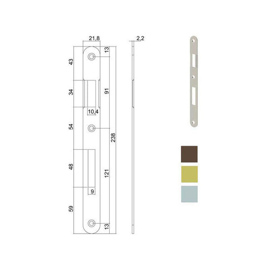 Incontro Serrature Patent Bt 8X90 Cromo Op 590 Agb