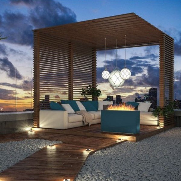 INCUBE - Biocamino da pavimento freestanding camino a bioetanolo, colori vari colore Bianco