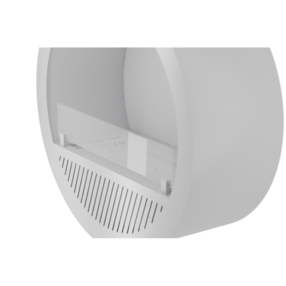 Camino a Bioetanolo da incasso Incyrcle Inside - Biocamino rotondo di design da parete d.70cm Bianco