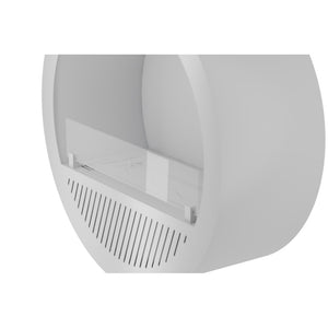 Camino a Bioetanolo da incasso Incyrcle Inside - Biocamino rotondo di design da parete d.70cm Bianco