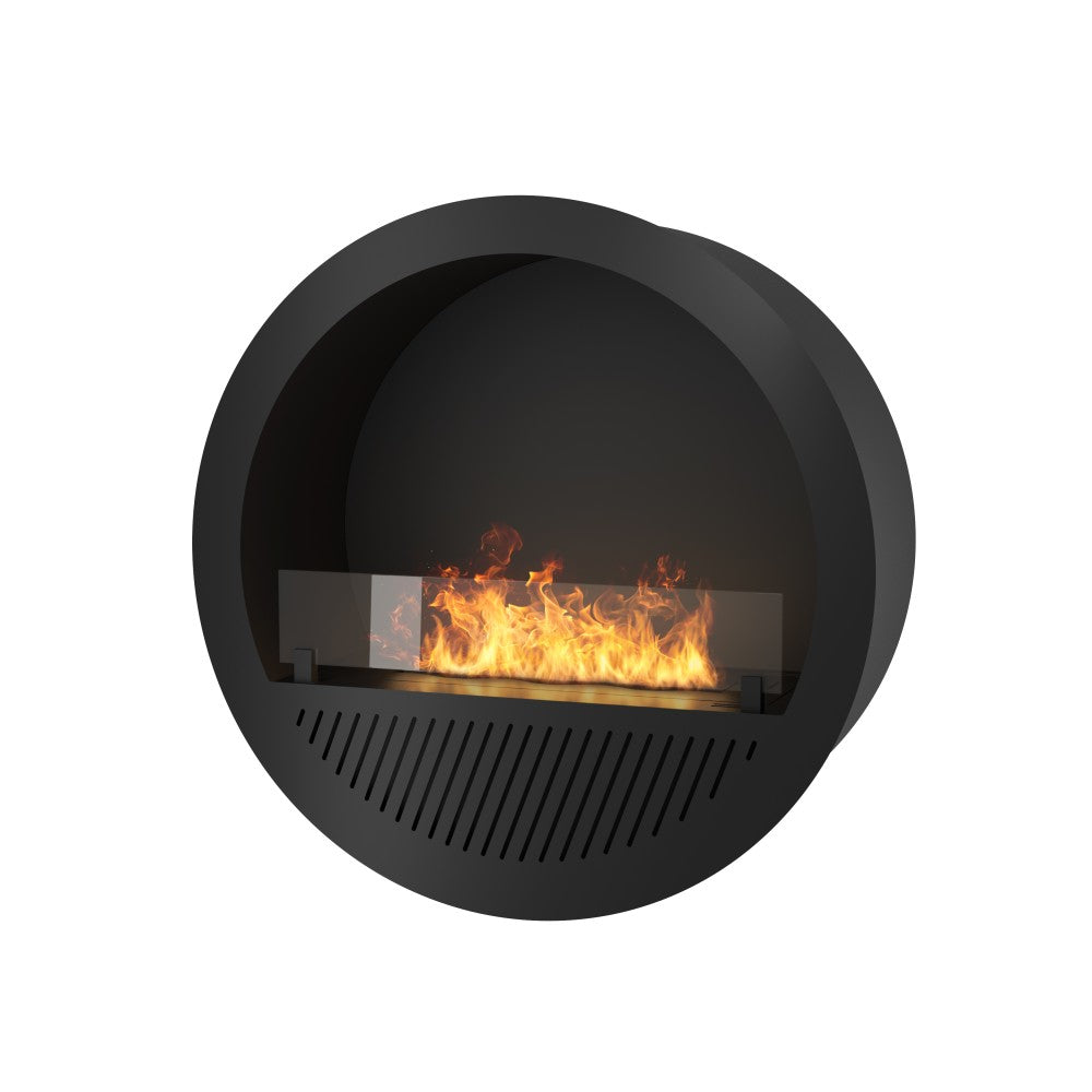 Camino a Bioetanolo da incasso Incyrcle Inside - Biocamino rotondo di design da parete d.70cm