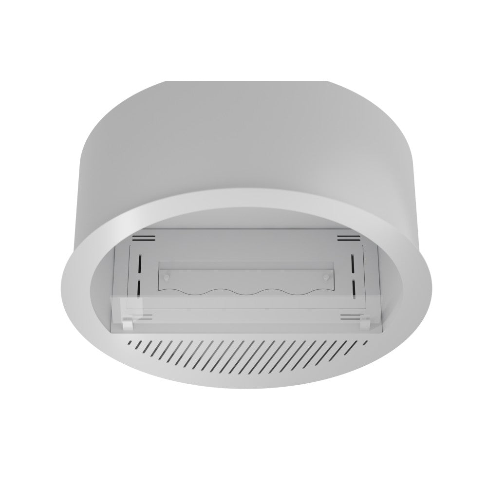 Camino a Bioetanolo da incasso Incyrcle Inside - Biocamino rotondo di design da parete d.70cm Bianco