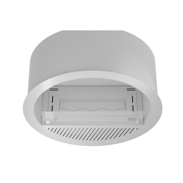 Camino a Bioetanolo da incasso Incyrcle Inside - Biocamino rotondo di design da parete d.70cm Bianco