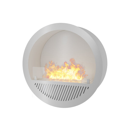 Camino a Bioetanolo da incasso Incyrcle Inside - Biocamino rotondo di design da parete d.70cm Bianco