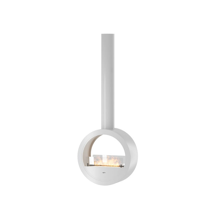 Camino a Bioetanolo sospeso da soffitto Incyrcle Slim 2Side - Biocamino rotondo di design con doppia facciata aperta d.70cm Bianco