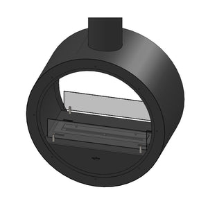 Camino a Bioetanolo sospeso da soffitto Incyrcle Slim 2Side - Biocamino rotondo di design con doppia facciata aperta d.70cm