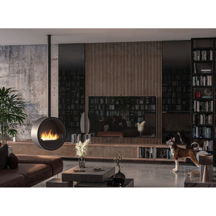 Camino a Bioetanolo sospeso da soffitto Incyrcle Slim - Biocamino rotondo di design d.70cm