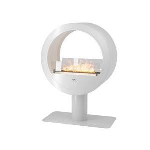 Camino a Bioetanolo da appoggio Incyrcle Stand 2Side - Biocamino rotondo di design con doppia facciata d.70cm Bianco