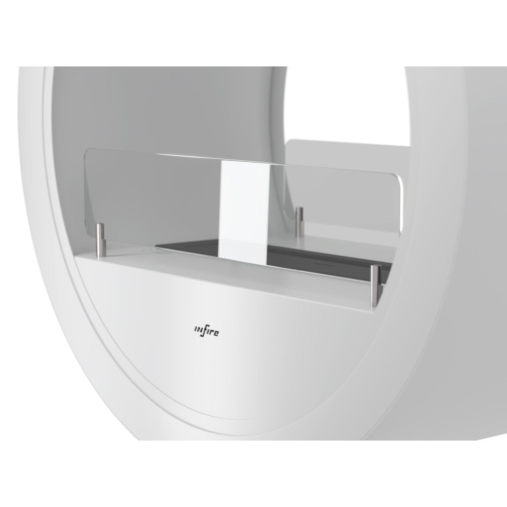 Camino a Bioetanolo da appoggio Incyrcle Stand 2Side - Biocamino rotondo di design con doppia facciata d.70cm Bianco