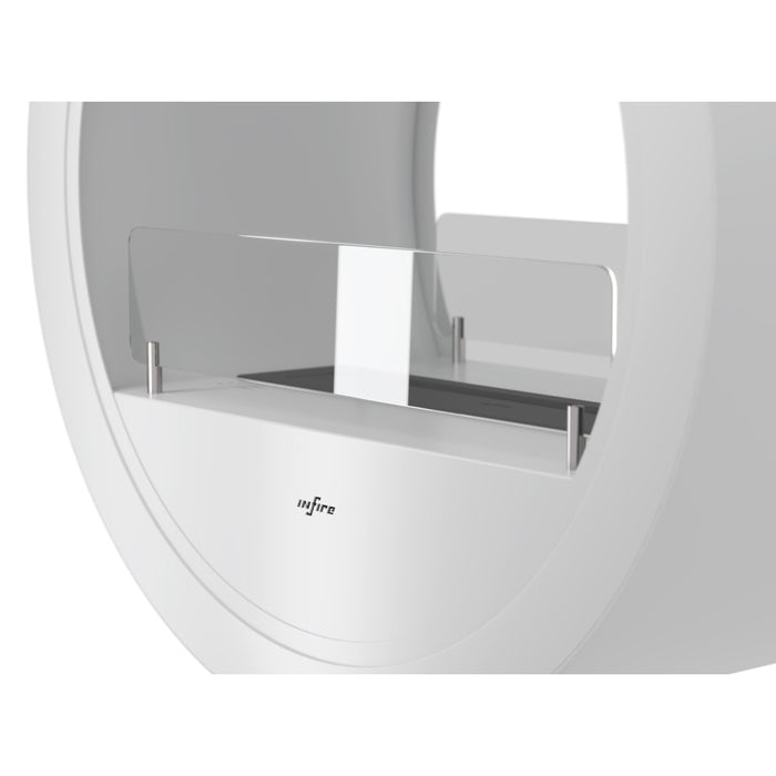 Camino a Bioetanolo da appoggio Incyrcle Stand 2Side - Biocamino rotondo di design con doppia facciata d.70cm Bianco