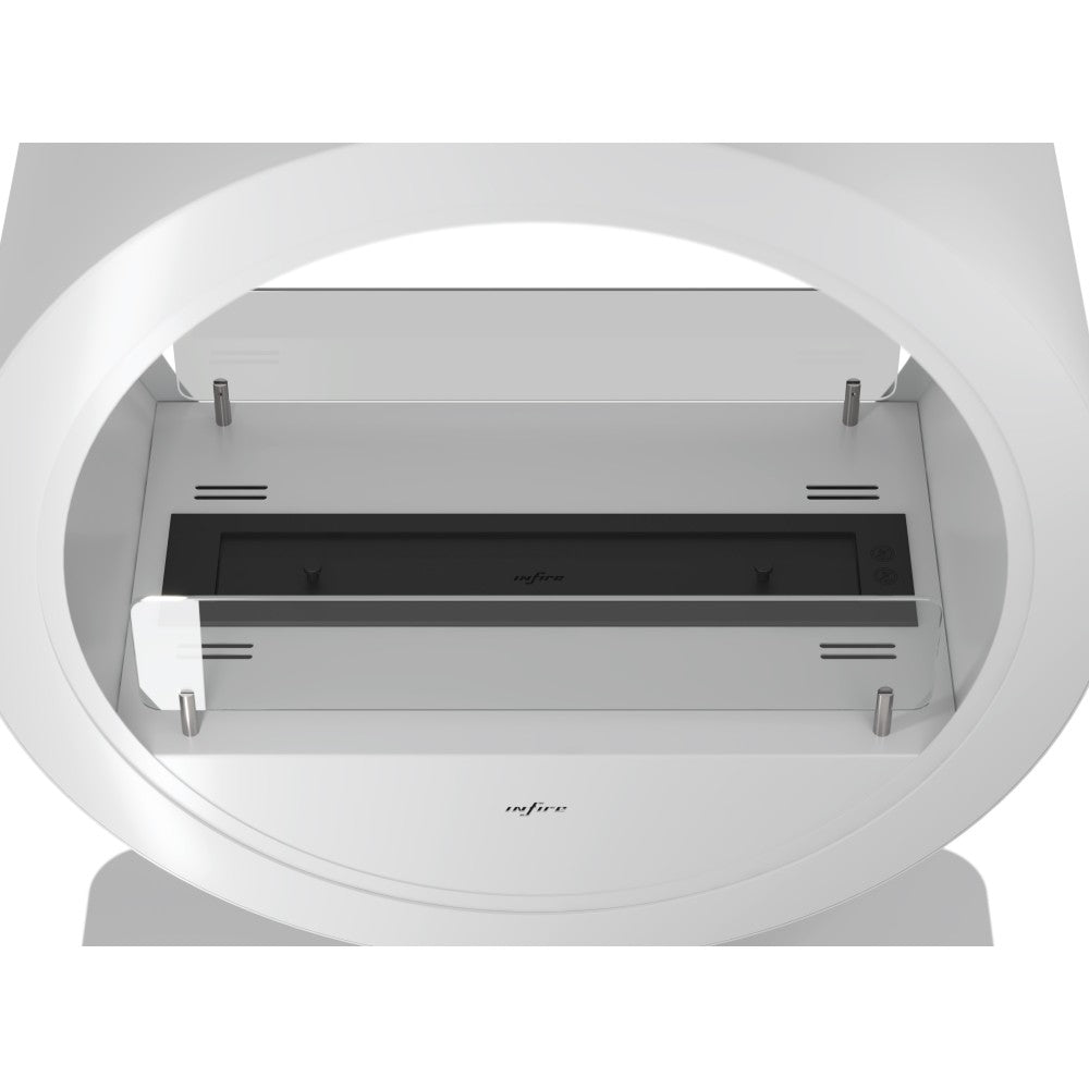 Camino a Bioetanolo da appoggio Incyrcle Stand 2Side - Biocamino rotondo di design con doppia facciata d.70cm Bianco