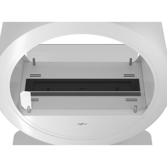 Camino a Bioetanolo da appoggio Incyrcle Stand 2Side - Biocamino rotondo di design con doppia facciata d.70cm Bianco