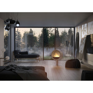 Camino a Bioetanolo da appoggio Incyrcle Stand - Biocamino rotondo di design da terra d.70cm Bianco