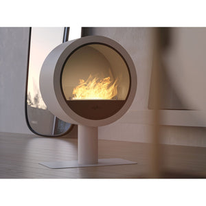 Camino a Bioetanolo da appoggio Incyrcle Stand - Biocamino rotondo di design da terra d.70cm Bianco