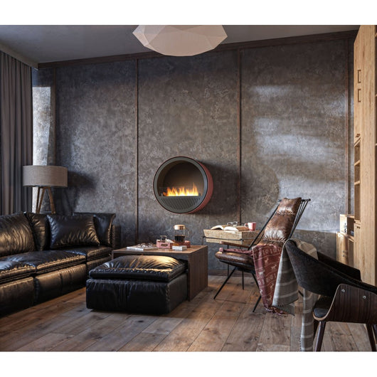 Camino a Bioetanolo da parete Incyrcle Wall - Biocamino rotondo di design da appendere al muro d.72cm Bianco