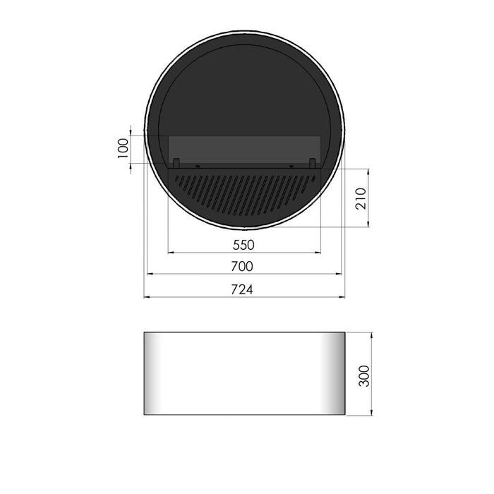 Camino a Bioetanolo da parete Incyrcle Wall - Biocamino rotondo di design da appendere al muro d.72cm Bianco