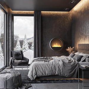 Camino a Bioetanolo da parete Incyrcle Wall - Biocamino rotondo di design da appendere al muro d.72cm