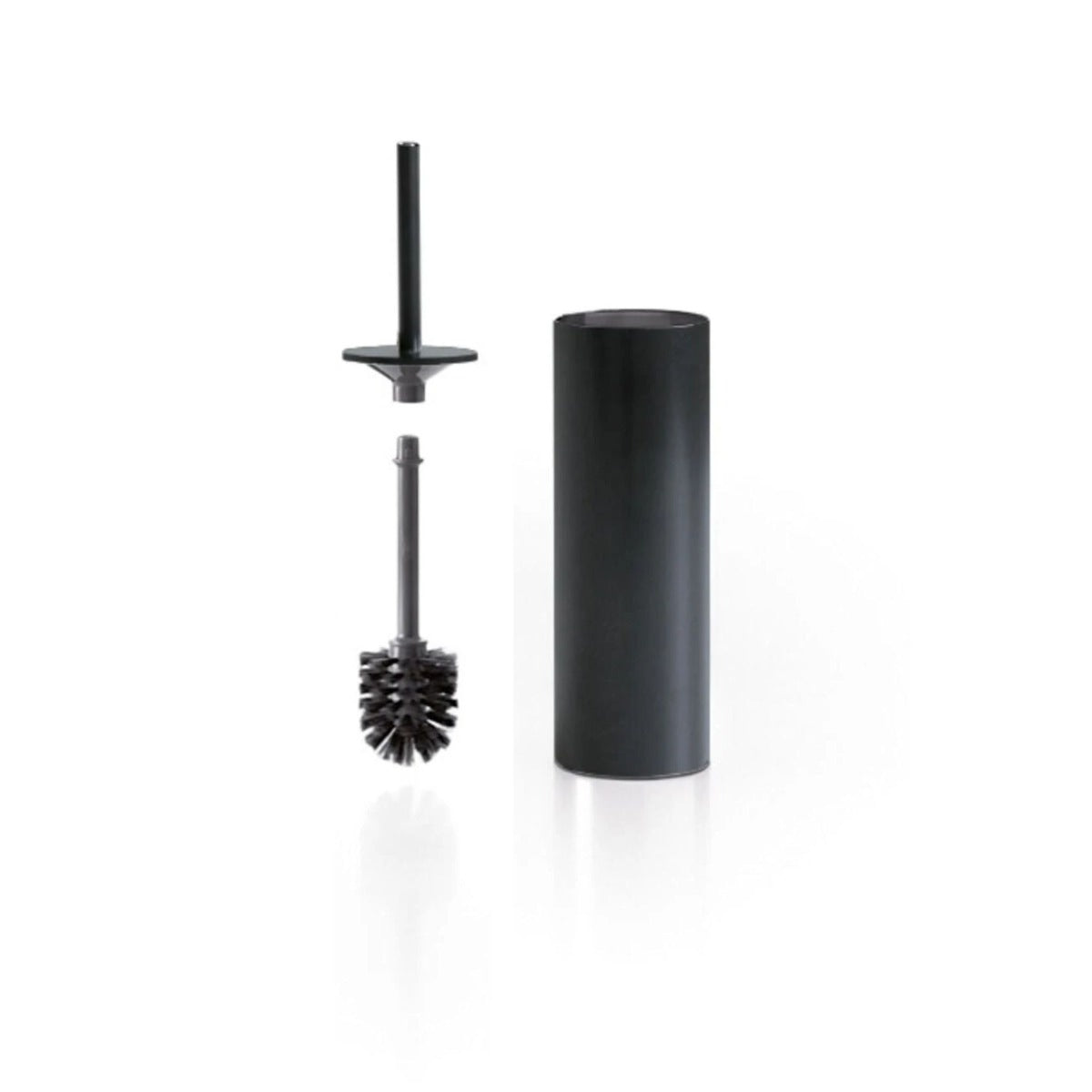 Inda - Portascopino da appoggio nero opaco