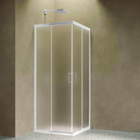Siro - Box doccia ad angolo 80x70 cm 2 ante scorrevoli bianco/stampato