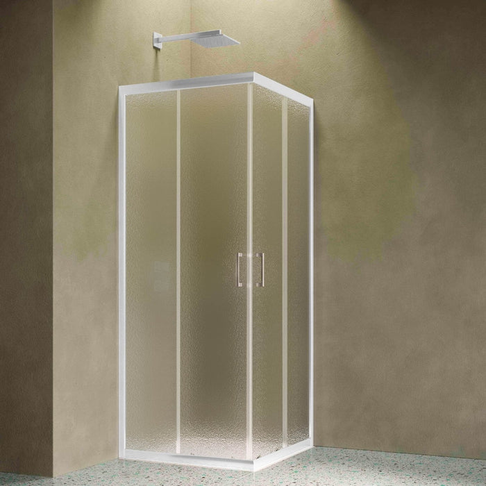 Siro - Box doccia ad angolo 80x70 cm 2 ante scorrevoli bianco/stampato