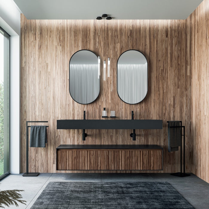 Inda - Specchio Tenno con cornire nero opaco 52x92cm