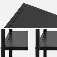 Comodino in metallo nero con ripiano, nero