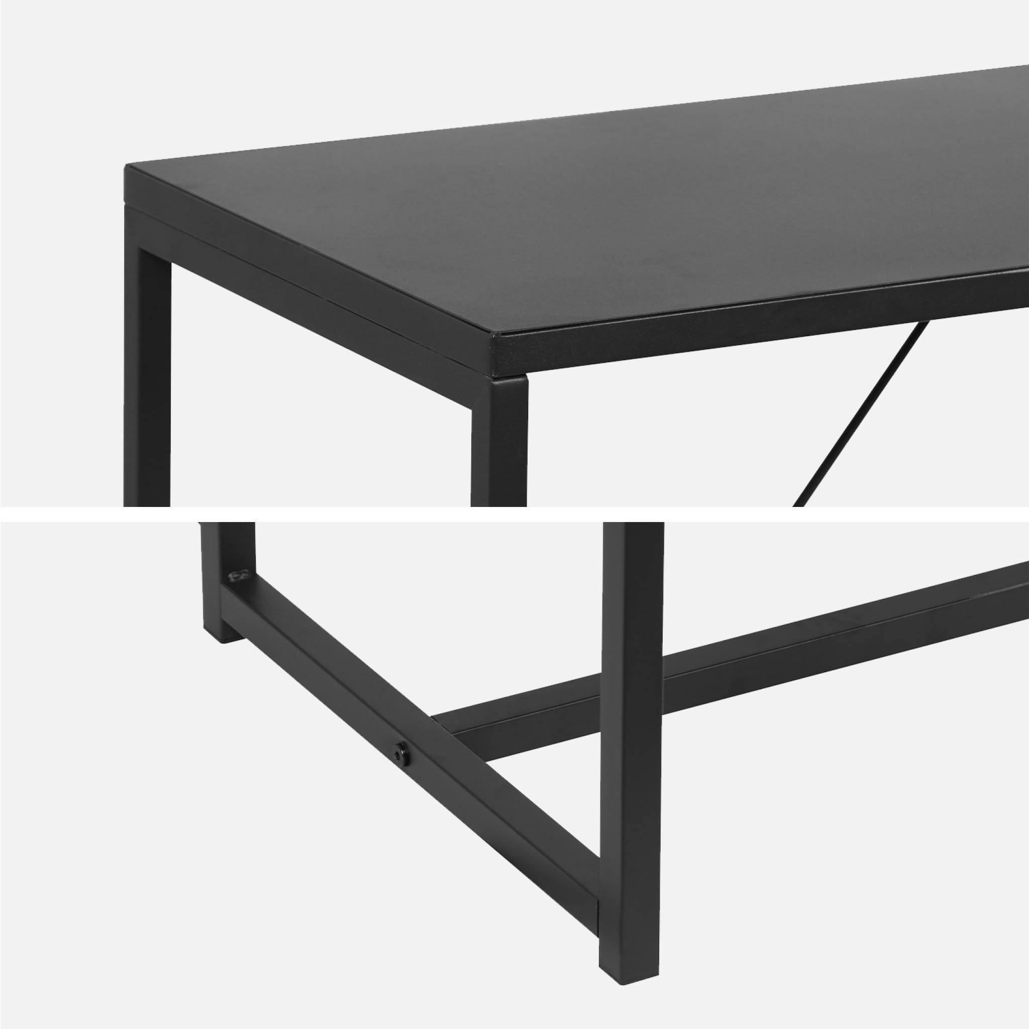 Consolle in metallo con barra di rinforzo, 120cm, nero