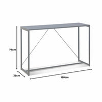 Consolle in metallo con barra di rinforzo, 120cm, nero