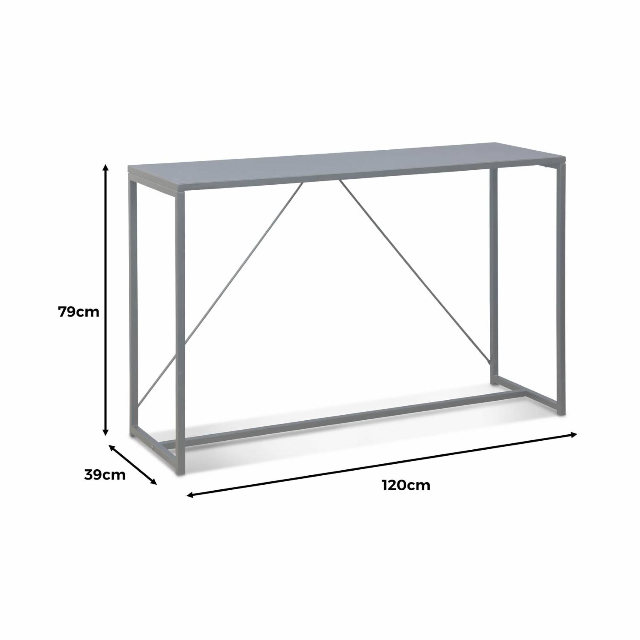 Consolle in metallo con barra di rinforzo, 120cm, nero