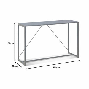 Consolle in metallo con barra di rinforzo, 120cm, nero