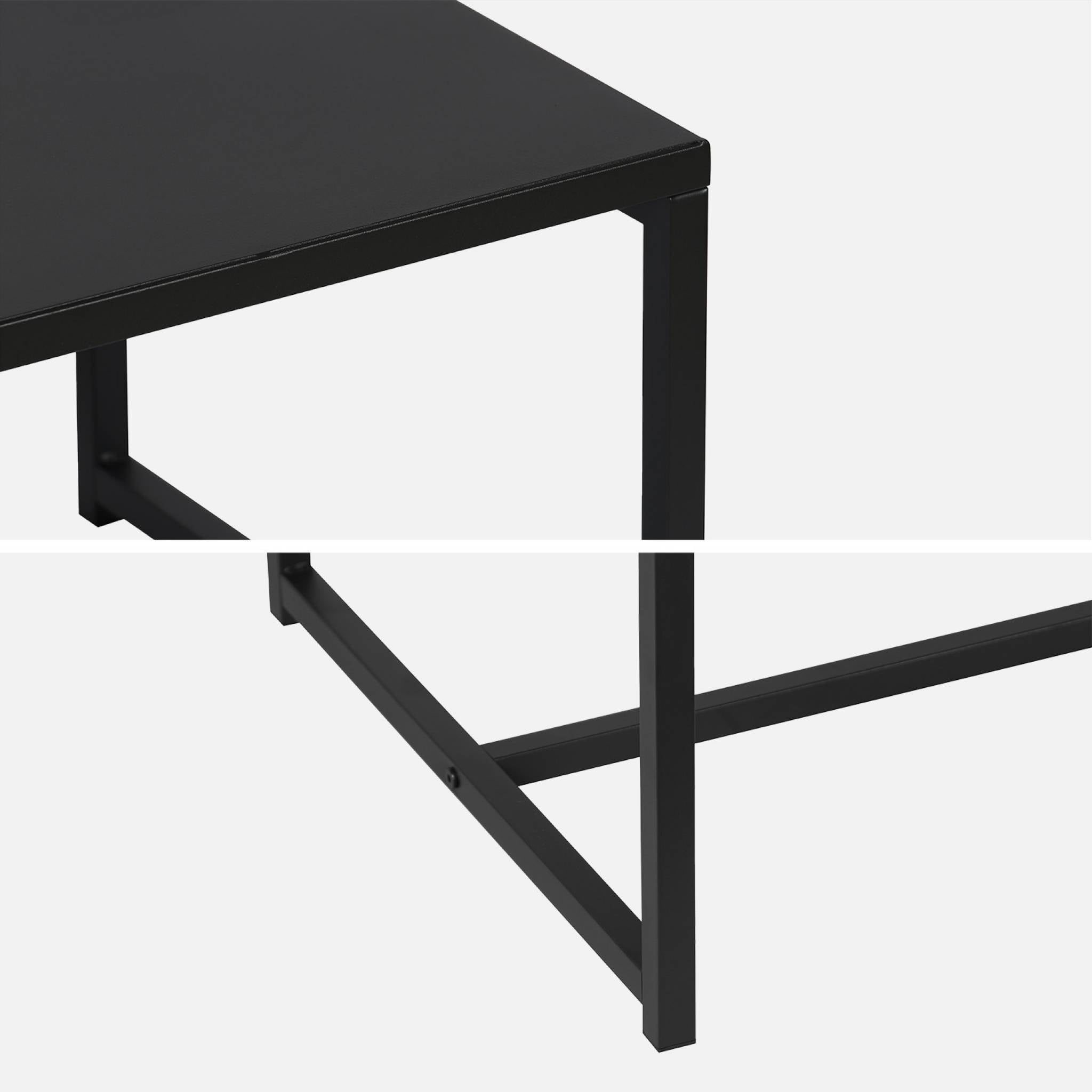 Tavolino in metallo con gambe in metallo, nero