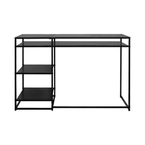 Scrivania in metallo con 2 ripiani, 120cm, nero