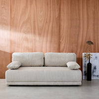 Divano letto 3 posti velluto a coste, grigio