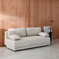 Divano letto 3 posti velluto a coste, grigio